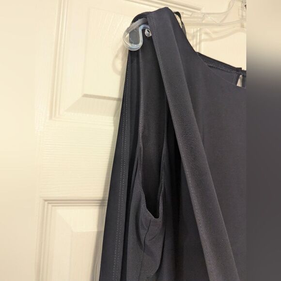 Betsy & Adam Navy Black rimestone Dropped Waist Cocktail formal party Dress sz L - Picture 6 of 8